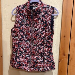 Joules Brindley Floral Print Puffer Full Zip Vest Size 8